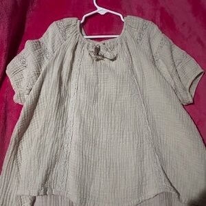Wonder Nation Cream Blouse with Bow Detail